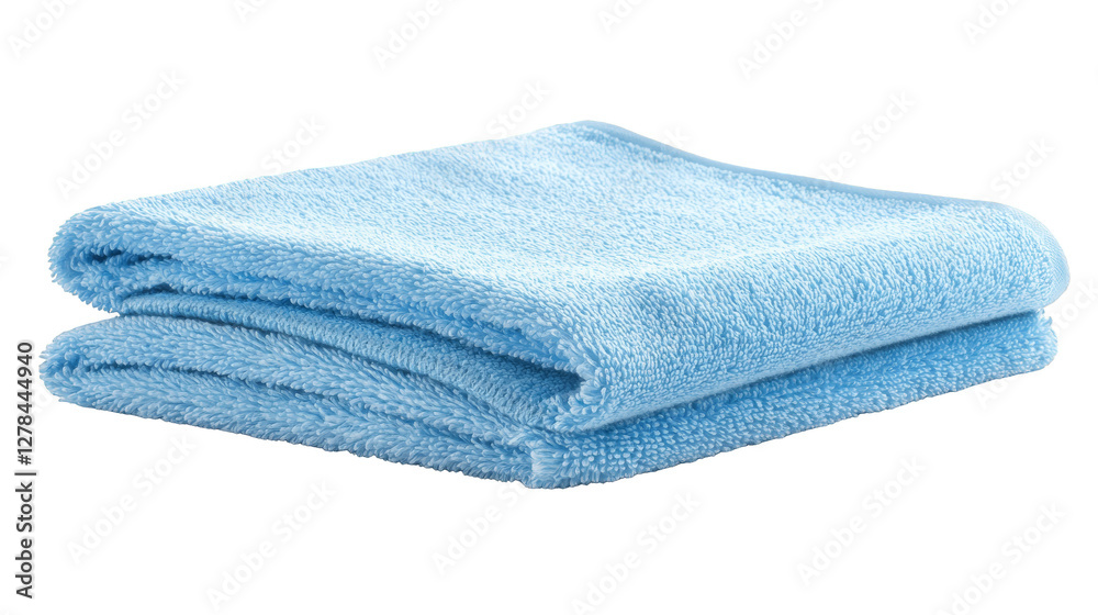 Luxurious blue towel folded on a dark background, perfect for bath, spa or home comfort Luxurious blue towel folded on a dark background, perfect for bath, spa or home comfort