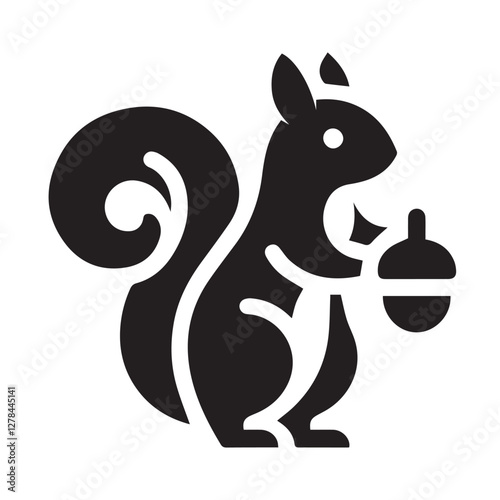 Elegance in Black Squirrel Silhouette Squirrel Icon