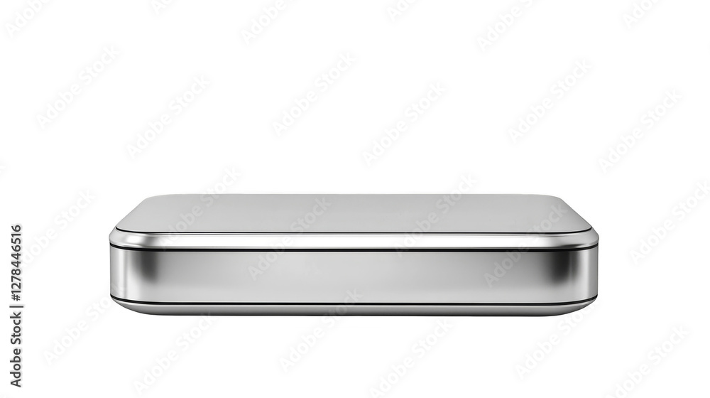 Shiny silver metal storage box isolated on a white background Shiny silver metal storage box isolated on a white background