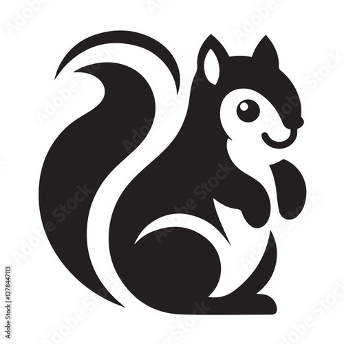 Elegance in Black Squirrel Silhouette Squirrel Icon