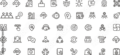 
Training and Workshop line icons collection. Big UI icon set. Thin outline icons pack. Linear busines simple symbol collection. 