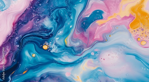 Wallpaper Mural Abstract background close-up of liquid flowing in different colors Torontodigital.ca