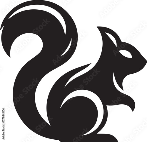 Elegance in Black Squirrel Silhouette Squirrel Icon