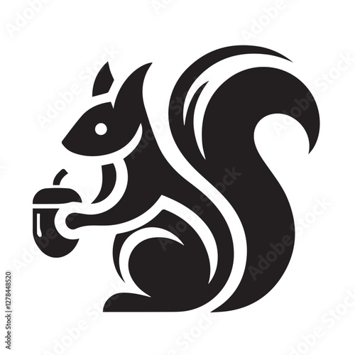 Elegance in Black Squirrel Silhouette Squirrel Icon