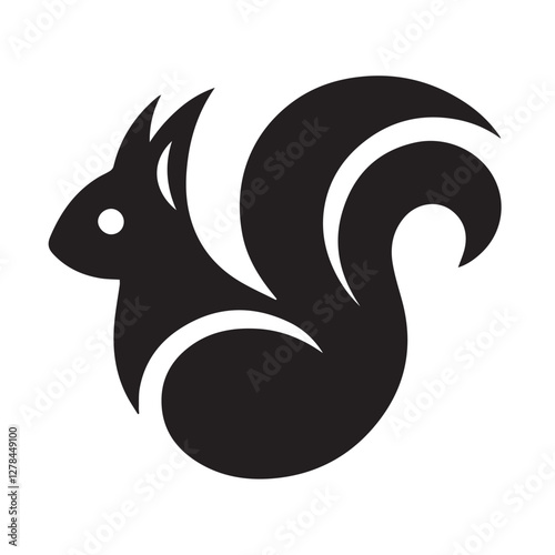 Elegance in Black Squirrel Silhouette Squirrel Icon