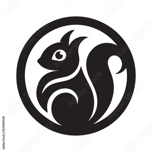 Elegance in Black Squirrel Silhouette Squirrel Icon