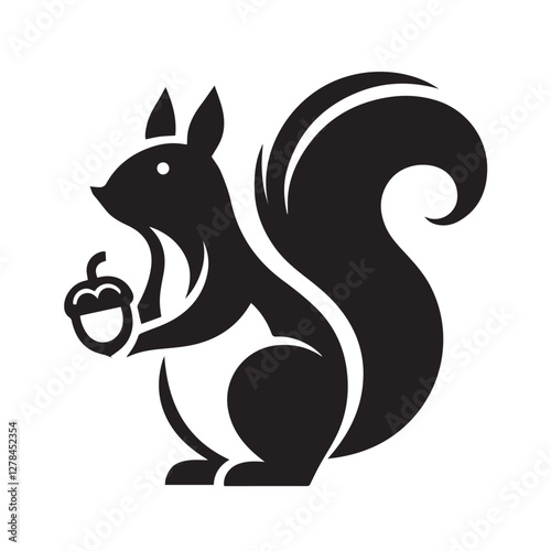 Elegance in Black Squirrel Silhouette Squirrel Icon