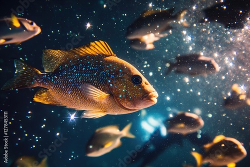 Group of fish swimming together underwater