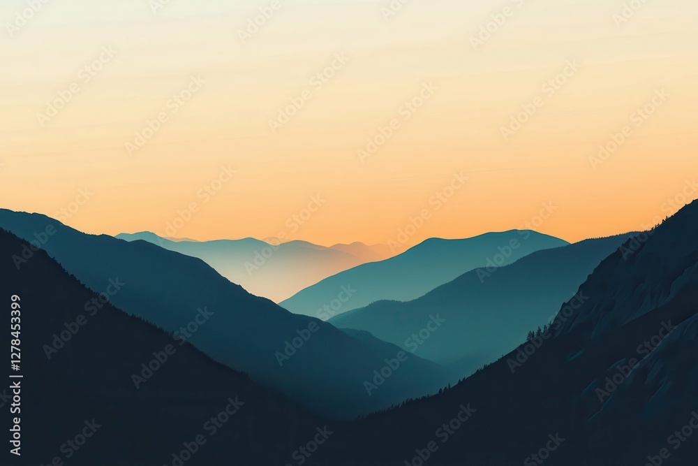 Fototapeta premium Kings Canyon Landscape at Sunset in Sequoia National Park with Majestic Mountain Views