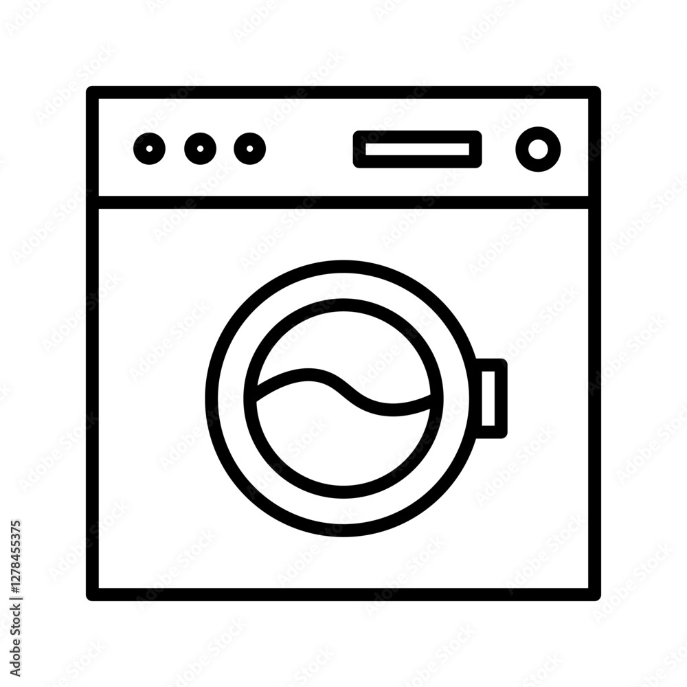 Washing machine icon on white background Washing machine icon on white background