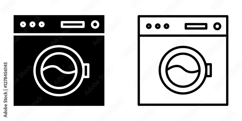 Washing machine icon on white background Washing machine icon on white background