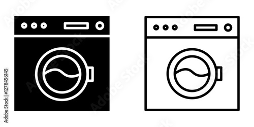 Washing machine icon on white background