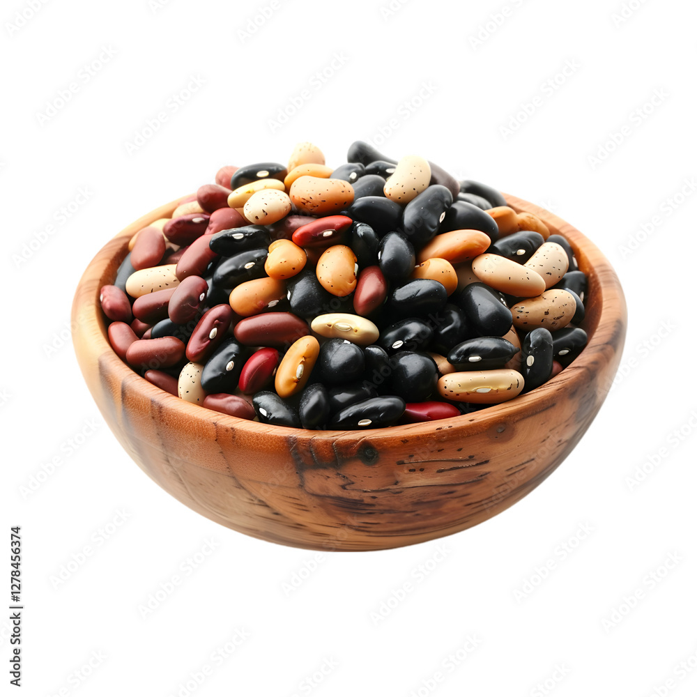 Assorted beans in a wooden bowl healthy food ingredients Assorted beans in a wooden bowl healthy food ingredients