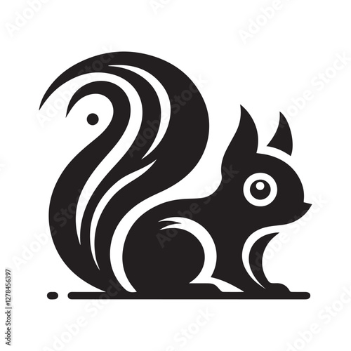Elegance in Black Squirrel Silhouette Squirrel Icon