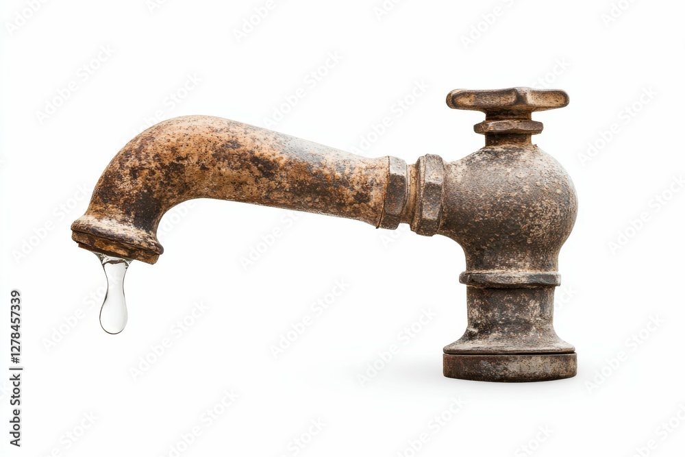 Leaky Faucet. Water Dripped from a Dripping Faucet in a Plumbing Concept Leaky Faucet. Water Dripped from a Dripping Faucet in a Plumbing Concept