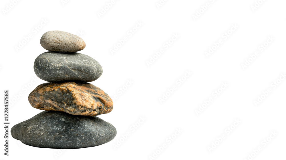 Stone stack balancing rocks on black background, a serene minimalist composition symbolizing zen harmony Stone stack balancing rocks on black background, a serene minimalist composition symbolizing zen harmony