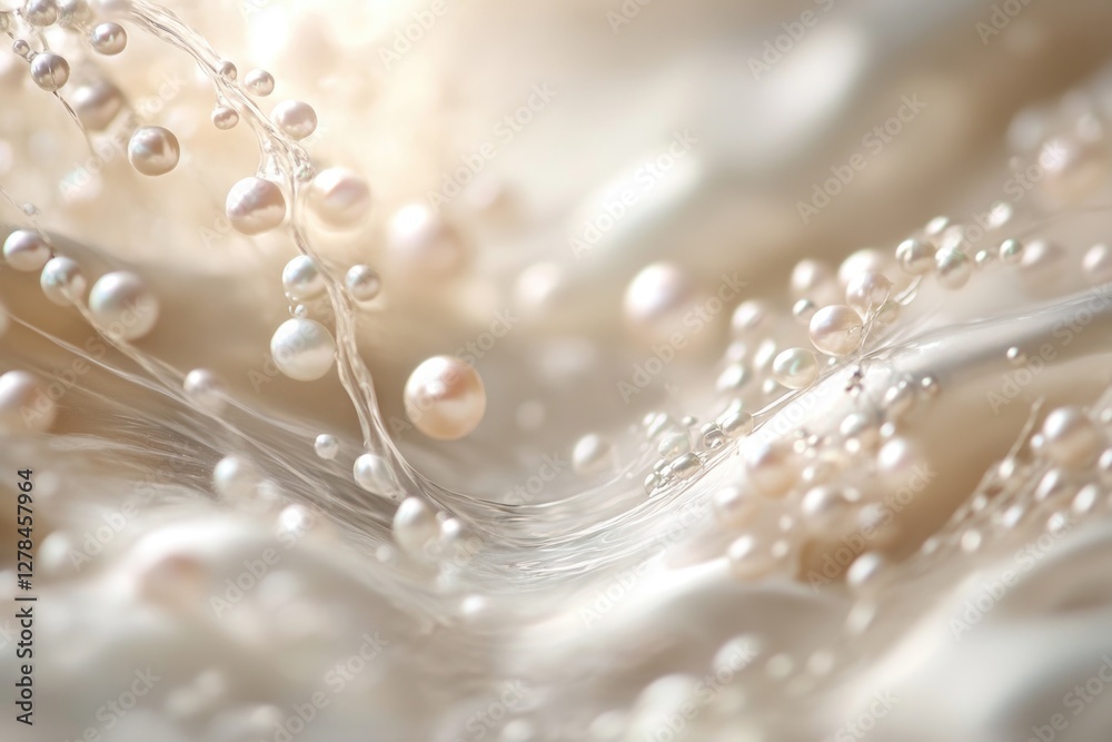 Fototapeta premium Close-up shot of pearls and feathers