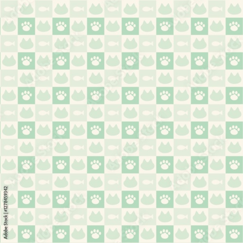 Cat seamless pattern and background 