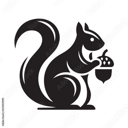 Elegance in Black Squirrel Silhouette Squirrel Icon
