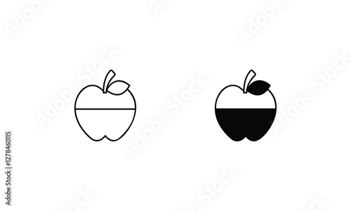 Apple icons set line and glyph vector icon