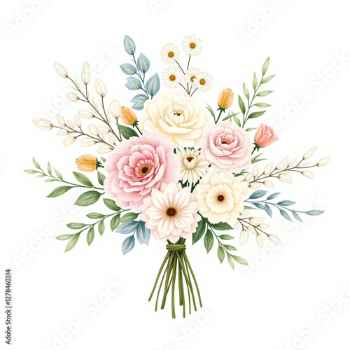 Painted Floral Bouquet Watercolor Ornamental Sweetness