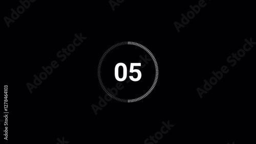 10 second countdown with circle animation, 10 to 0 animation countdown. 4k video, circle countdown timer animation on transparent background with alpha channel countdown video