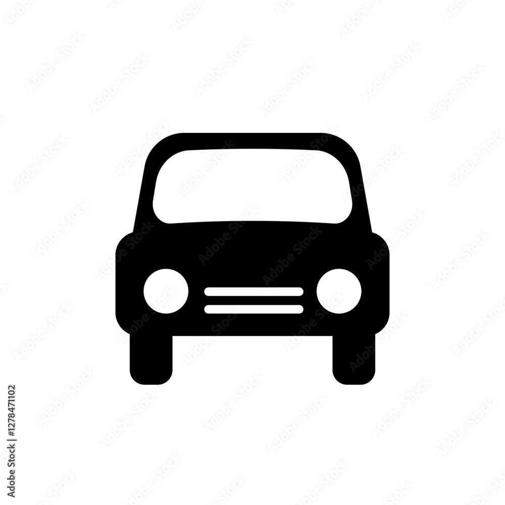 Black retro car icon on white background. Simple vector symbol. Black retro car icon on white background. Simple vector symbol.
