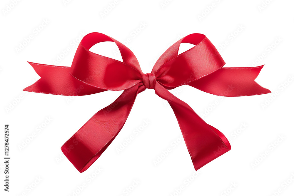 Fototapeta premium red ribbon bow isolated on white background