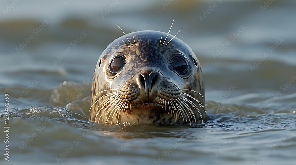 Fototapeta premium Harbor Seal Portrait in Water
