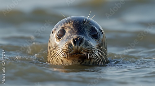 Harbor Seal Portrait in Water