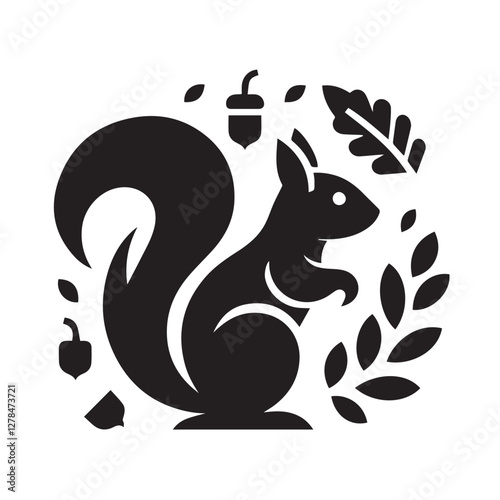 Elegance in Black Squirrel Silhouette Squirrel Icon