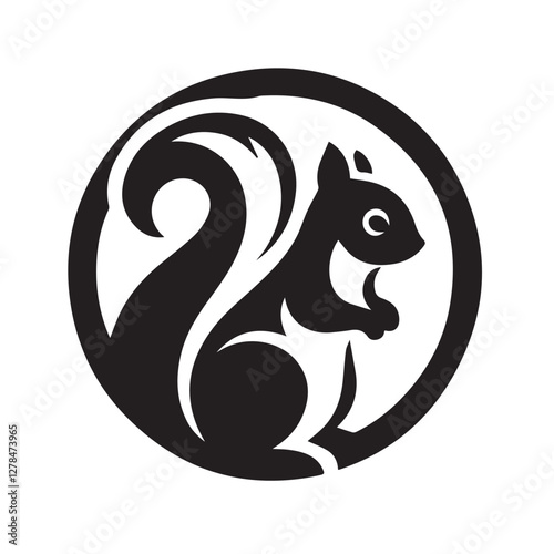 Elegance in Black Squirrel Silhouette Squirrel Icon