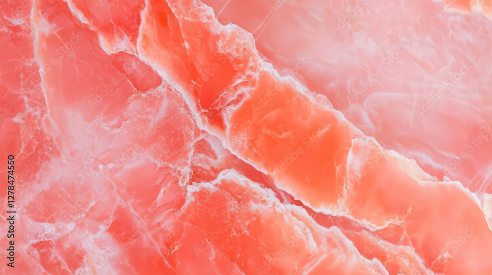 Elegant glossy salmon pink marble texture with subtle patterns for interior design Elegant glossy salmon pink marble texture with subtle patterns for interior design