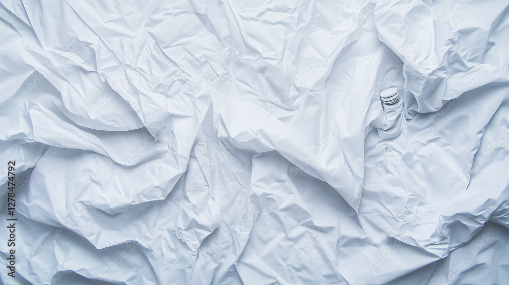 Obraz premium Crumpled white paper texture creating an abstract background 