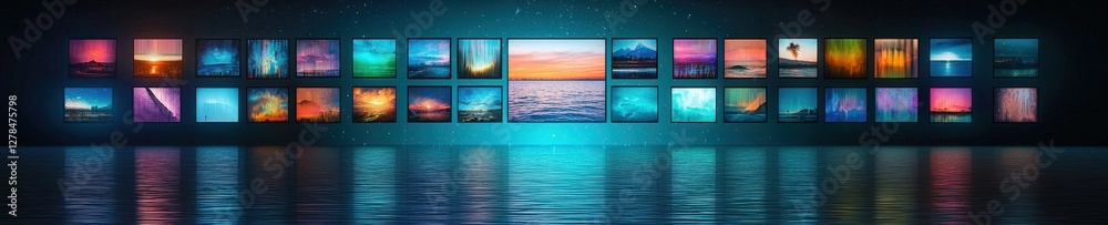Fototapeta premium Vibrant Gallery of Colorful Landscape Artworks