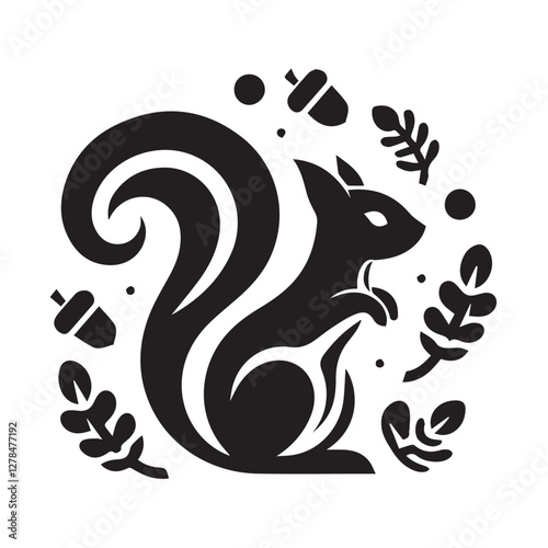 Elegance in Black Squirrel Silhouette Squirrel Icon