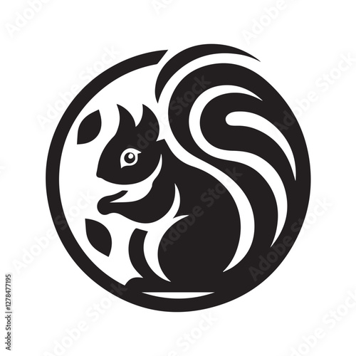 Elegance in Black Squirrel Silhouette Squirrel Icon