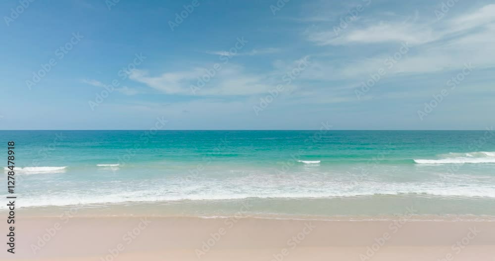 Cinematic scene of landscape tropical beach with palm trees Cinematic scene of landscape tropical beach with palm trees