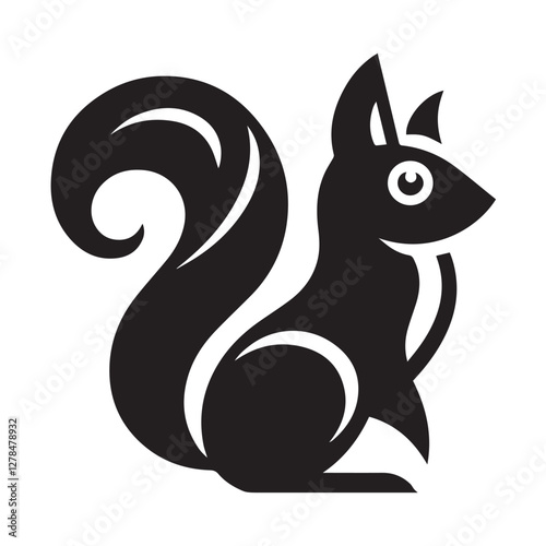 Elegance in Black Squirrel Silhouette Squirrel Icon
