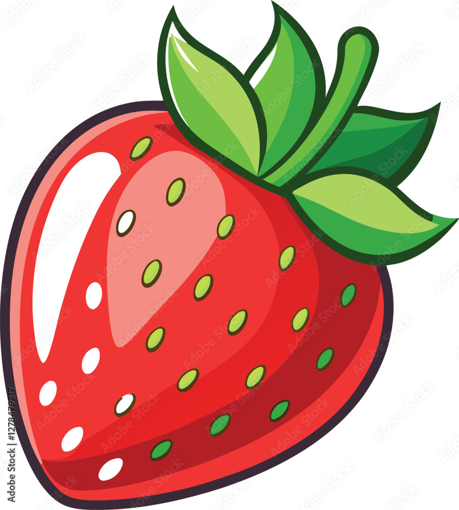 Obraz premium Fresh Strawberry Vector Illustration