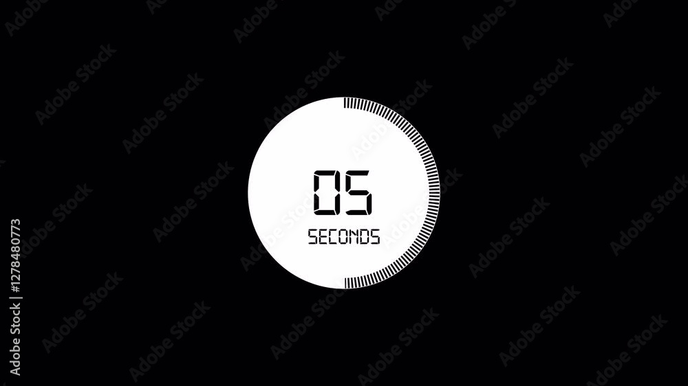 10 second countdown with circle animation, 10 to 0 animation countdown. 4k video, circle countdown timer animation on transparent background with alpha channel countdown video