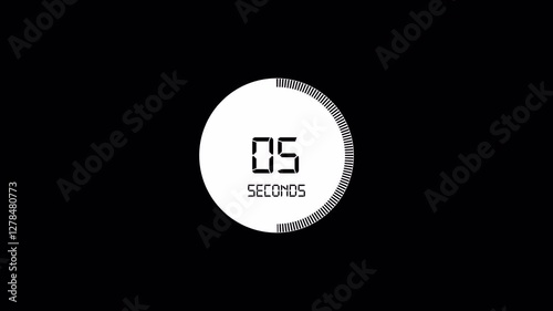 10 second countdown with circle animation, 10 to 0 animation countdown. 4k video, circle countdown timer animation on transparent background with alpha channel countdown video