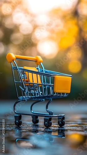 Miniature Shopping Cart Outdoors