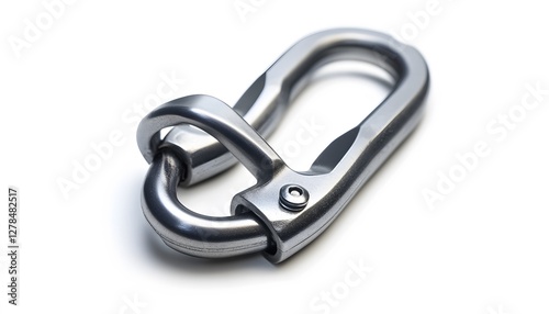 Stainless steel snap shackle with pivoting jaw and screw pin