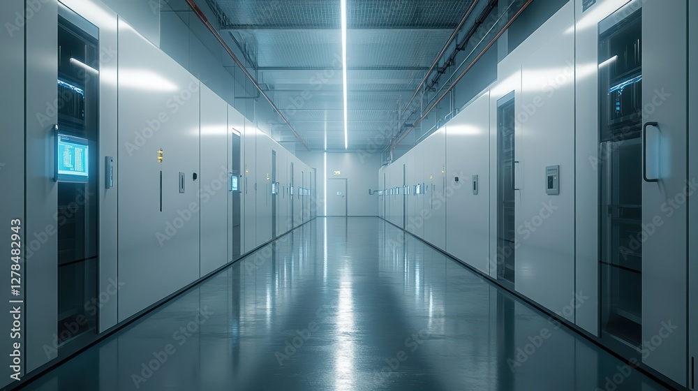Server room corridor, data center, futuristic Server room corridor, data center, futuristic