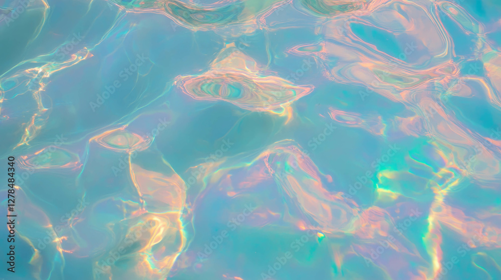 Fototapeta premium Iridescent blue wall texture with subtle green tones for creative background design