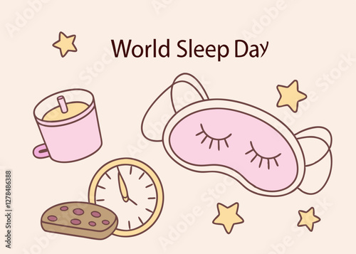 Cozy Scene with Candles and Cookies for World Sleep Day