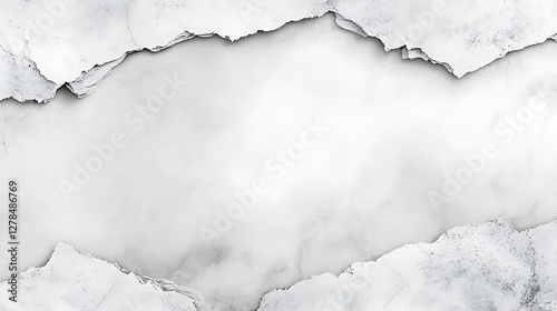 Abstract White Marble Frame With Ripped Edges