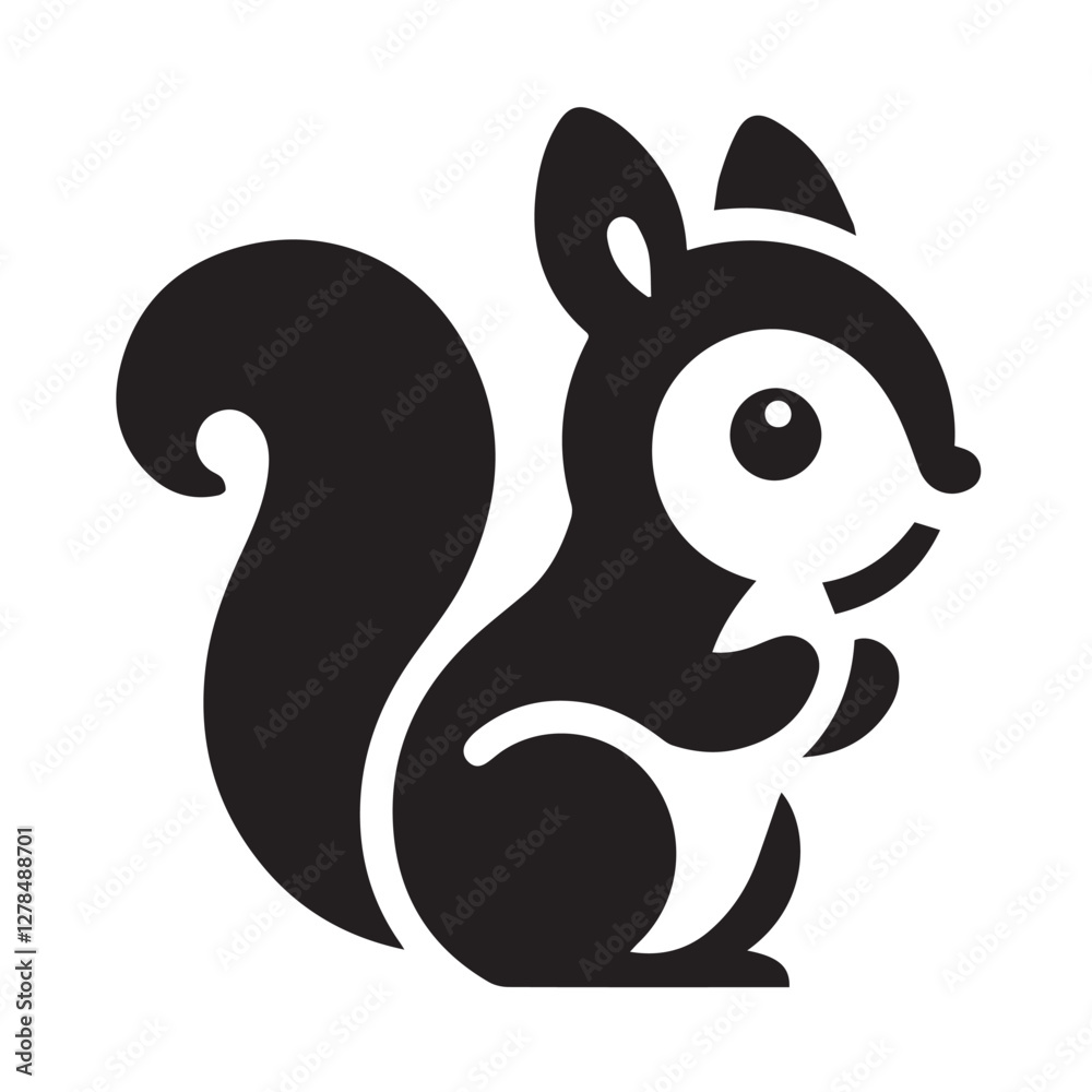 Elegance in Black Squirrel Silhouette Squirrel Icon Elegance in Black Squirrel Silhouette Squirrel Icon