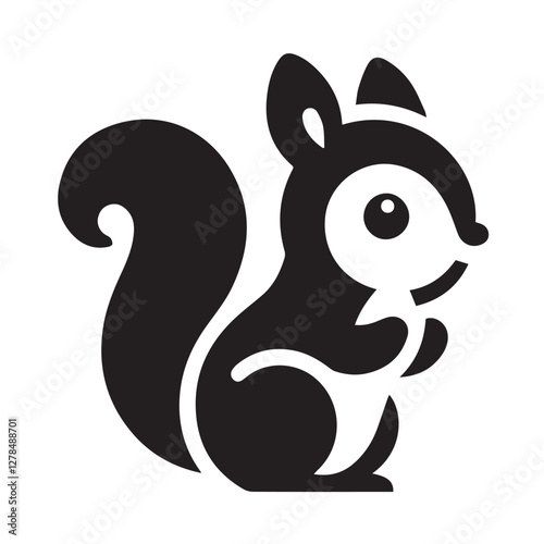 Elegance in Black Squirrel Silhouette Squirrel Icon